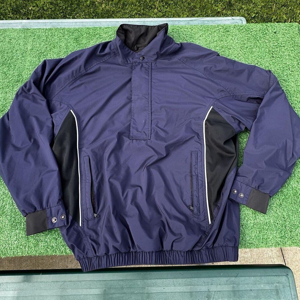 FootJoy DryJoys Golf Jacket Navy Pullover Windbreaker Mens Small